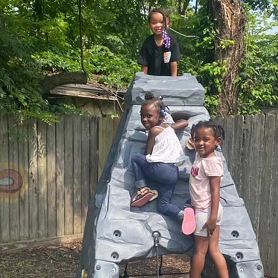 Children playing outside.